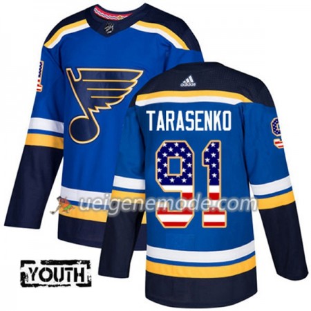Kinder Eishockey St. Louis Blues Trikot Vladimir Tarasenko 91 Adidas 2017-2018 Blue USA Flag Fashion Authentic
